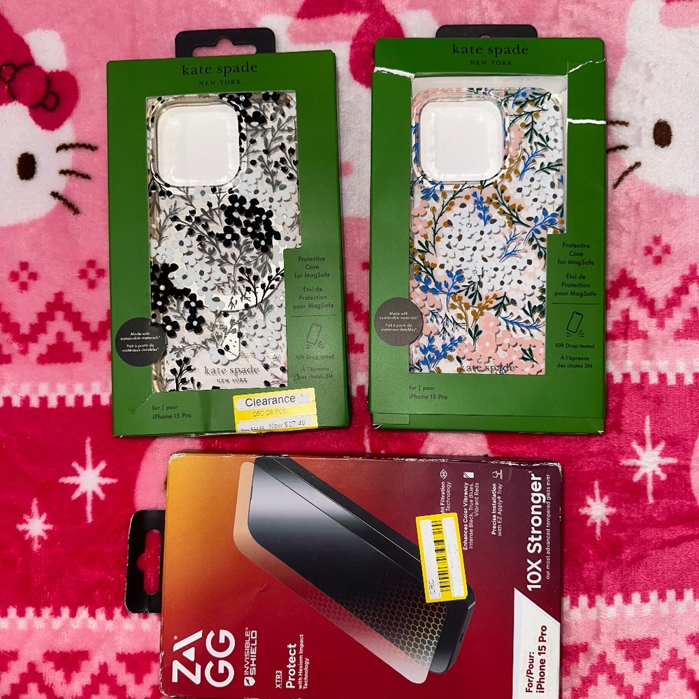 Kate Spade Phone Case screen protector bundle lot iPhone 15 Pro